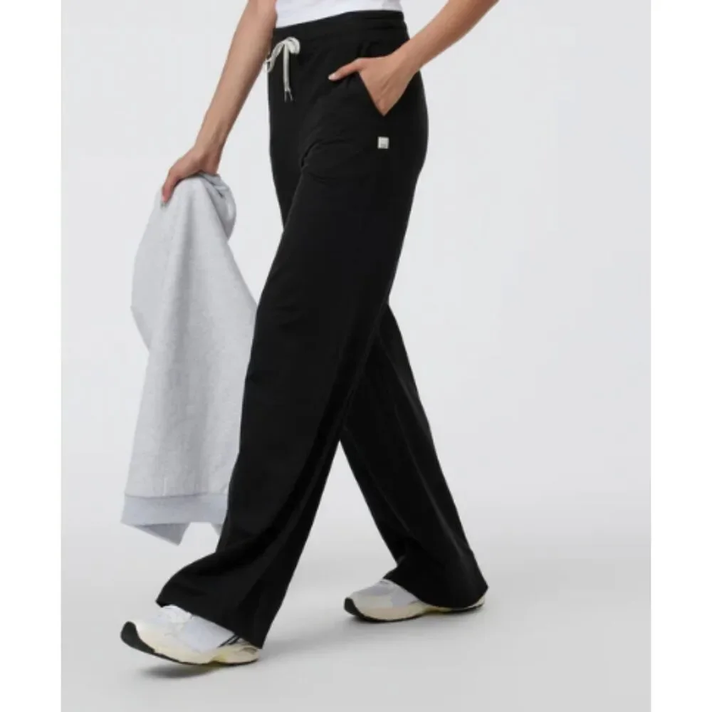 Vuori Halo Essential Wideleg Pant, Black Heather, Size S, VW4023 - Picture 2 of 10